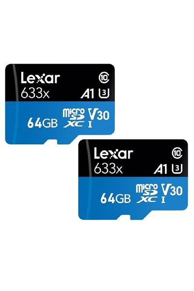 Lexar 64Gb 2 Pack 633X 100Mb/S Microsdxc Memory Card