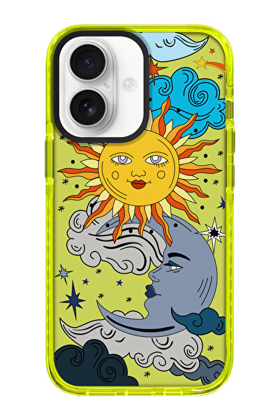 shoptocase iPhone 16 PLUS Güneş Ay Desenli Impacts Telefon Kılıfı