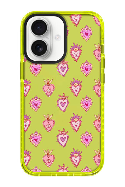 shoptocase iPhone 16 PLUS Heart Lovely Desenli Impacts Telefon Kılıfı