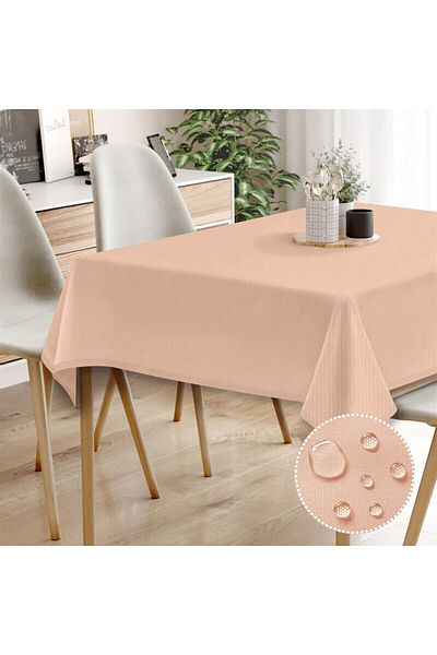 Evim Canvas Light Pink Liquid Proof Stain Resistant Tablecloth