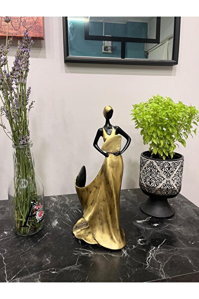 AYYILDIZLI - kadın şaraplık biblo altın eskitme hediyelik ürün yeni masaüstü ...