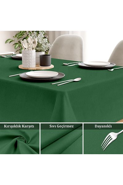 Evim Canvas Grass Liquid Proof Stain Resistant Tablecloth