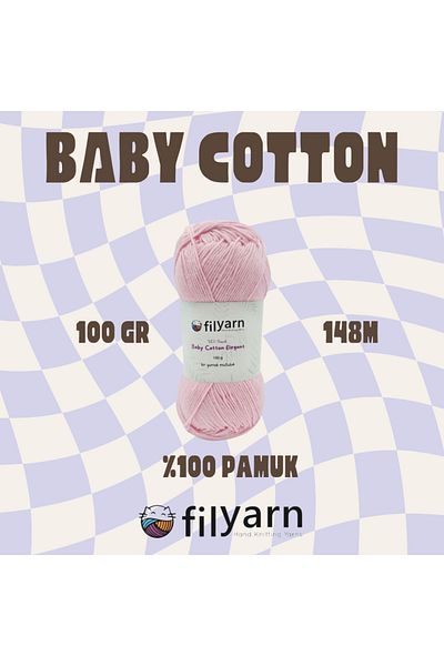 Filyarn 100 γραμμάρια Oeko-tex Certified Cotton Yarn για μωρό και γιλέκο - Σχέδιο πλεξίματος χειρός