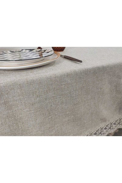 PİKKO HOME Milk Brown Zippered Poly-Linen (C)