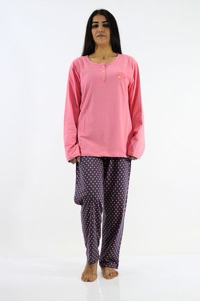 mefa Set pijama interlock cu nasturi cu guler