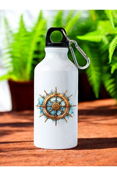lili hediyelik Ship Wheel Printed Water Bottle