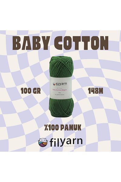 Filyarn 100 γραμμάρια Oeko-tex Certified Cotton Yarn για μωρό και γιλέκο - Σχέδιο πλεξίματος χειρός