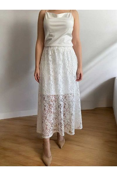 BEBE PLUS Guipure Skirt