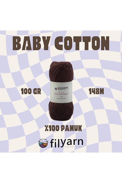 Filyarn 100 γραμμάρια Oeko-tex Certified Cotton Yarn για μωρό και γιλέκο - Σχέδιο πλεξίματος χειρός