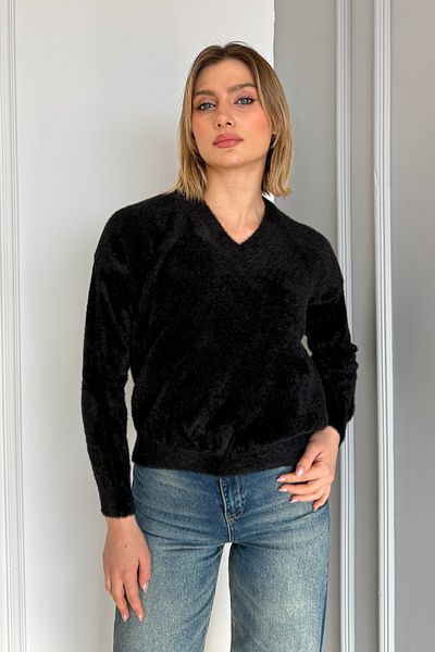 ModaPlaza Pulover de damă cu barbă cu decolteu în V 5634