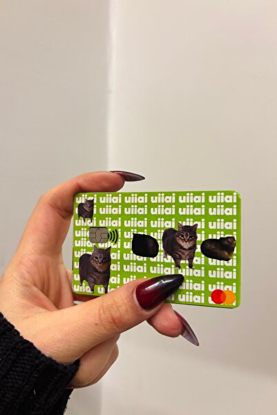 Namgo Spinning Cat Kredi Banka Kart Kaplama Etiketi Stickerı