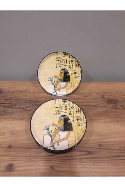 Keramika KERAMİKA 20 CM PASTA TABAĞI 6 ADET PARLAK RENGARENK