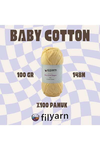 Filyarn 100 Gram Oeko-Tex Certified Cotton Thread for Baby and Vest - Hand Knitted Design