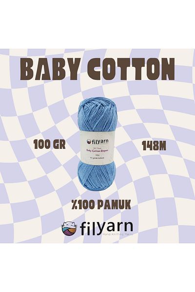 Filyarn 100 γραμμάρια Oeko-tex Certified Cotton Yarn για μωρό και γιλέκο - Σχέδιο πλεξίματος χειρός