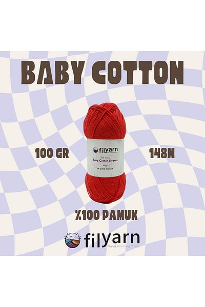Filyarn 100 γραμμάρια Oeko-tex Certified Cotton Yarn για μωρό και γιλέκο - Σχέδιο πλεξίματος χειρός