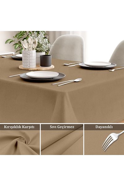 Evim Canvas Clay Liquid Proof Stain Resistant Tablecloth