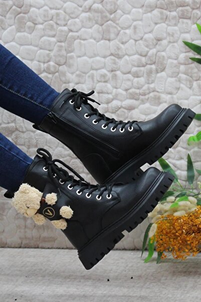 Walkenzo 4182 Cizme pentru fete cu talpă anti-alunecare cu fermoar Teddy Bear