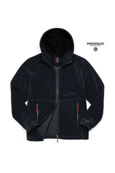 Cottonland Men's Bolton Relaxed Fit Zip-Up Hooded Thick Fleece Jacket Cobalt Gray