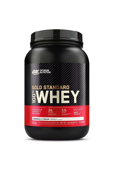 Optimum Nutrition Gold Standard 100% Whey Protein, Cookies and Cream, 2 LB