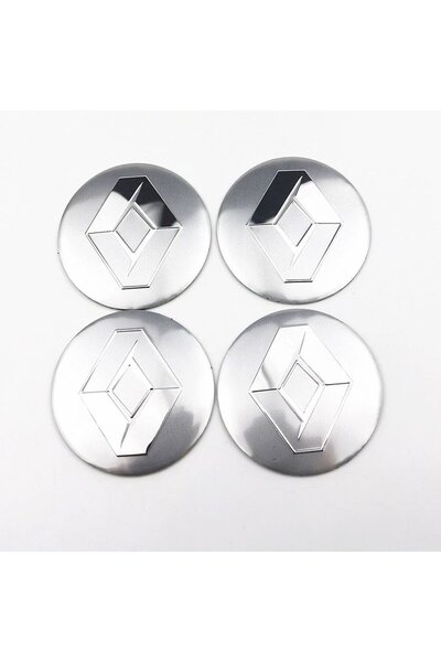 İKTUNING RENAULT LOGOLU GÜMÜŞ RENK 56 MM JANT GÖBEK STICKER