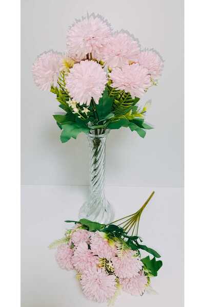 OSO HOME Floare artificială de crizantemă cu aspect elegant 1 buchet culoare roz 9 ramuri 33 cm