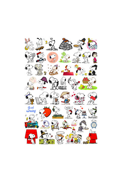 Ororabutik 48 Adet Snoppy Етикетка Seti - Скрапбук Буллет Журнал