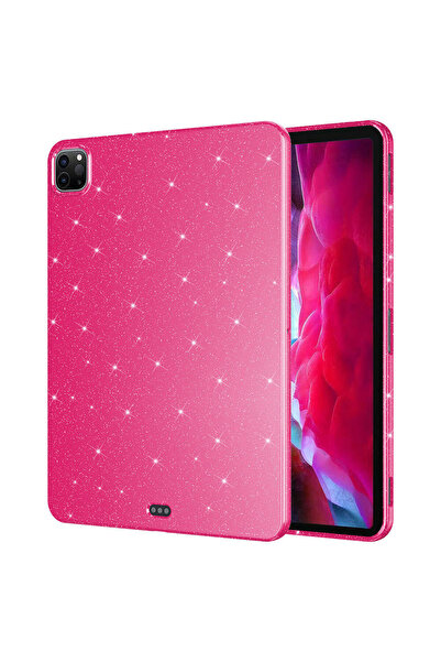 Fuchsia Apple iPad Pro 11 2018 Uyumlu Fuchsia Işıltılı Tablet Kılıf