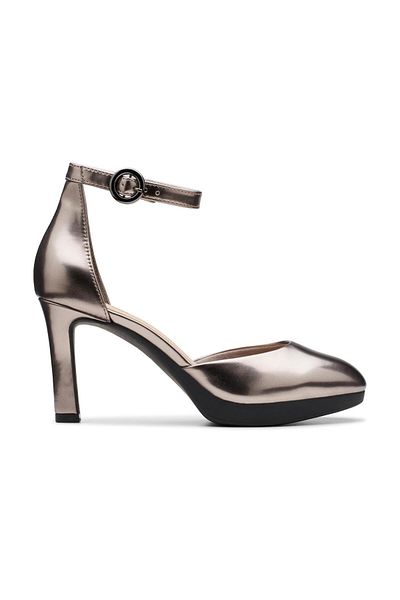 CLARKS Metallic Faux leather Sandals For Womens