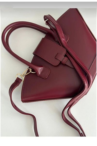 adrbags Geantă de umăr pentru femei cu croială asimetrică roșu Claret