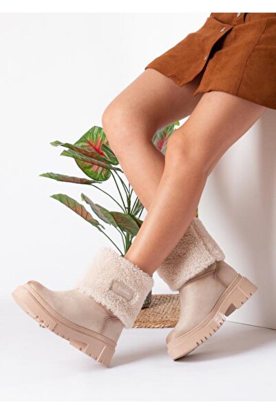 Ayax Bej Süet Kürklü Kadın Bot
