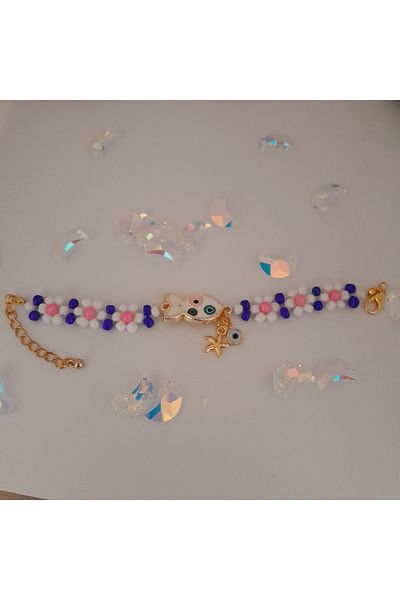 Minnoş Dükkan Evil Eye Beaded Fish Lucky Bracelet
