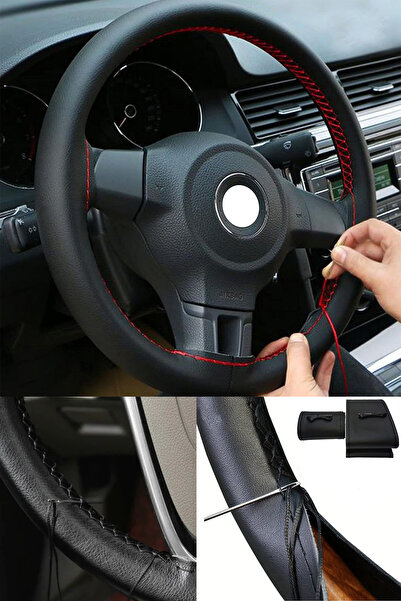 Genel Markalar Honda Civic 2012-2016 Hb Uyumlu Direksiyon Kılıfı Dikmeli Siya...