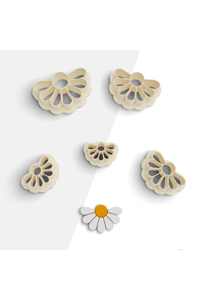 brocutters Yarım Papatya Şekilli Polimer Kil Kesme Kalıbı, Küpe Kalıp, Takı K...