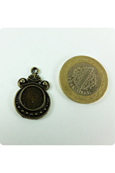 Madamera Antik Sarı Etamin Kanaviçe Aparatı Kolye Küpe Çerçevesi Mç2