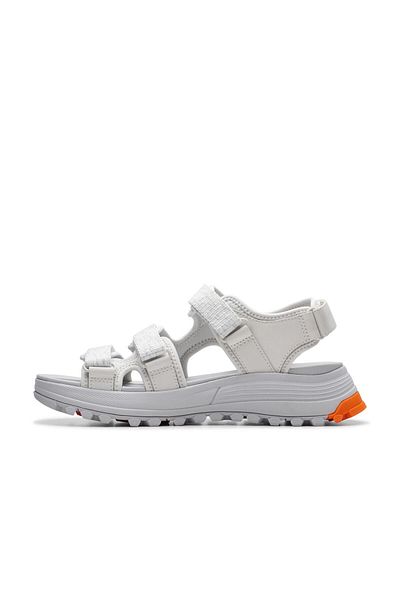 CLARKS Cream Textile Sandals For Womens