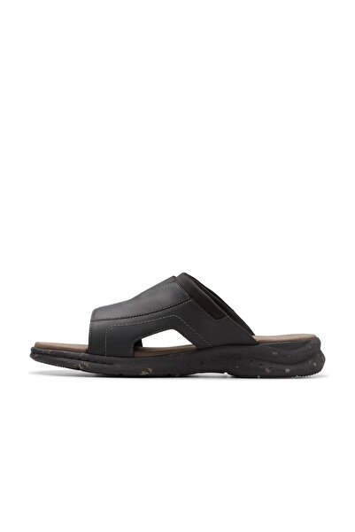 CLARKS صندل جلد طبيعي أسود للرجال