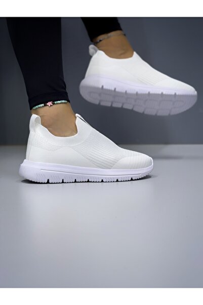 ARONA Unisex Bağcıksız Ortopedik Faylon Taban Spor Ayakkabı