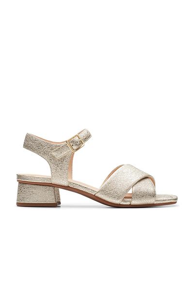 CLARKS Gold-colored Genuine leather Sandals For Womens