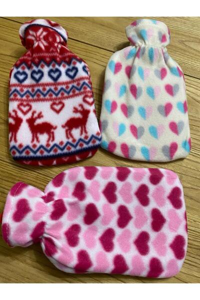 ZUMRANKA POLAR YIKANABİLİR KILIFLI BÜYÜK BOY SICAK SU TORBASI 750ML 1 ADET MAVİ-FUŞYA KALPLİ