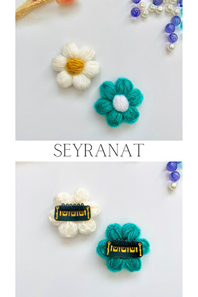 seyranat مشبك شعر للأطفال حديثي الولادة باللونين الأخضر والأبيض اللامع