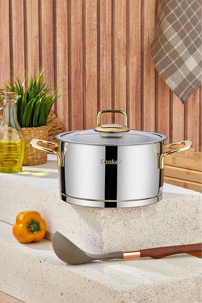 Cooker 20 cm Bomonti Stainless Steel Deep Pot