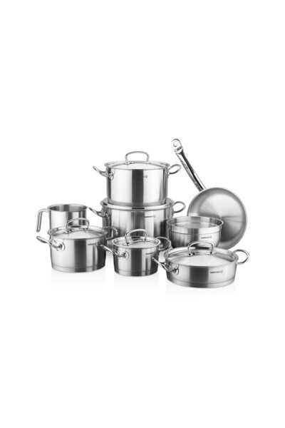 KORKMAZ Proline Stainless Steel Cookware Set. 13 Pieces. / A1996