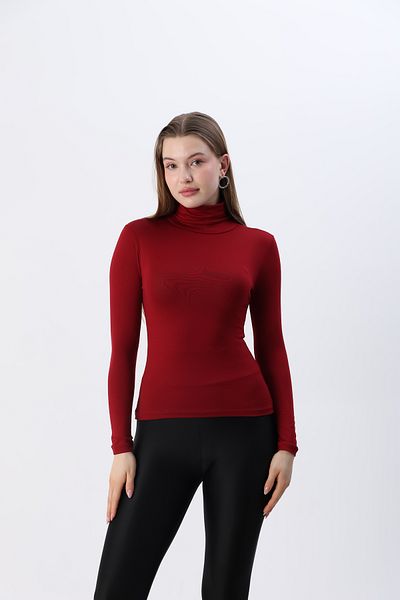 ziend fashion Bluză de damă din bumbac pieptănat cu gât roșu de sezon nou