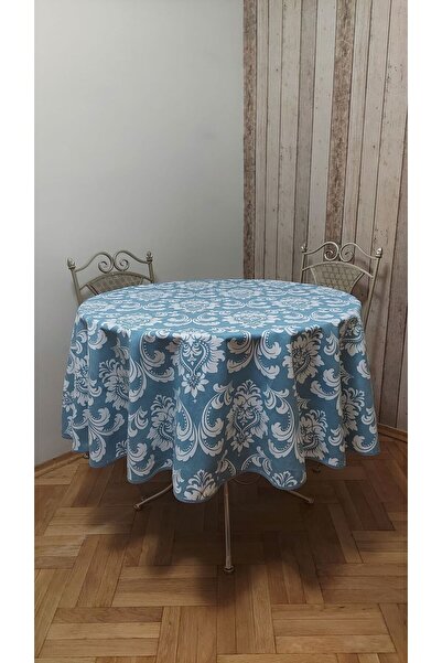 gonk Yuvarlak,damask desenli,duck (SIVI İTİCİ ,LEKE TUTMAZ) kumaş,masa örtüsü