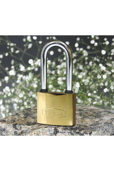 BT Teknik Yellow Coated Cast Long Padlock 50mm
