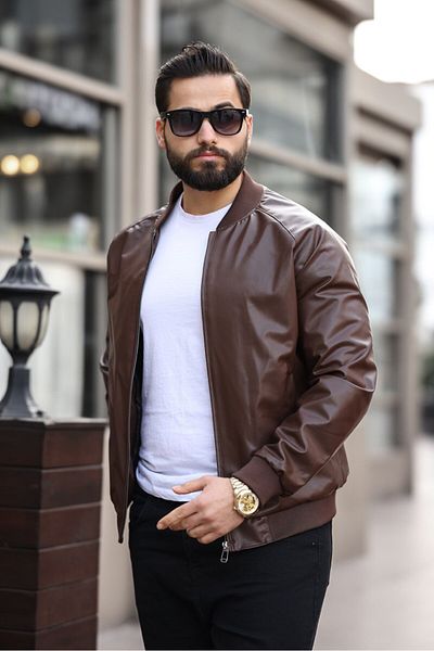 BASEL.CO ΔΕΡΜΑΤΙΝΟ ΜΠΟΥΦΑΝ BOMBER ΑΝΔΡΙΚΟ
