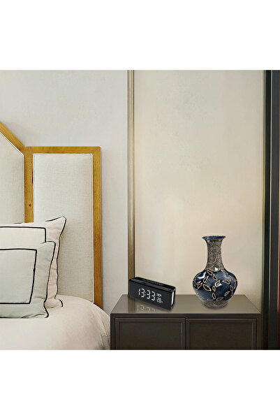 Linktech Q219 Saat Ve Sıcaklık Göstergeli Bluetooth Hoparlör Siyah