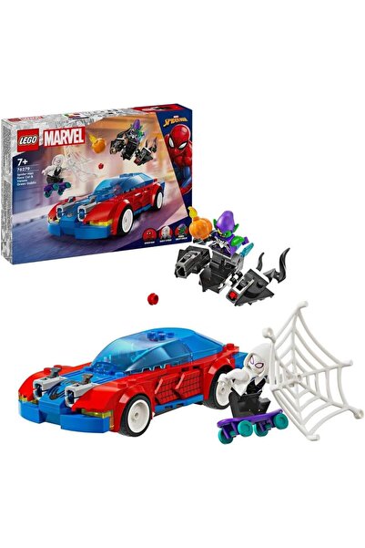 LEGO Marvel Spider-Man Race Car & Venom Green Goblin, Super Hero Building Toy...