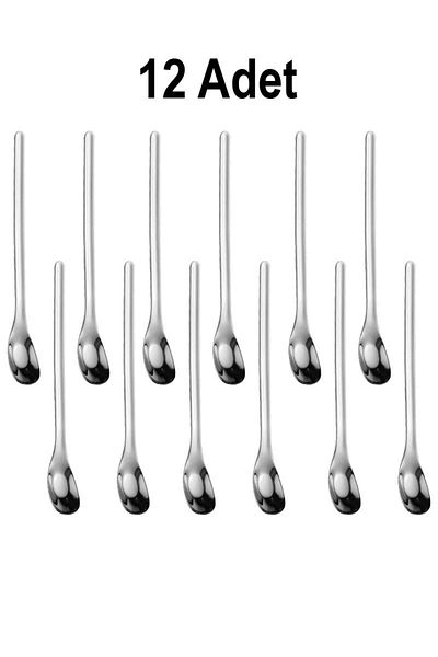 Chavin 304 Steel 12Pcs 15.5cm Silver Coffee Latte Cocktail Bartender Spoon Cin942By-12