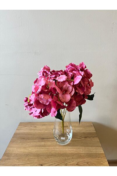 ledison 45 cm Gül Kurusu Rengi Yapay Ortanca 5 Dallı Demet (Vazo Dahil Değildir)